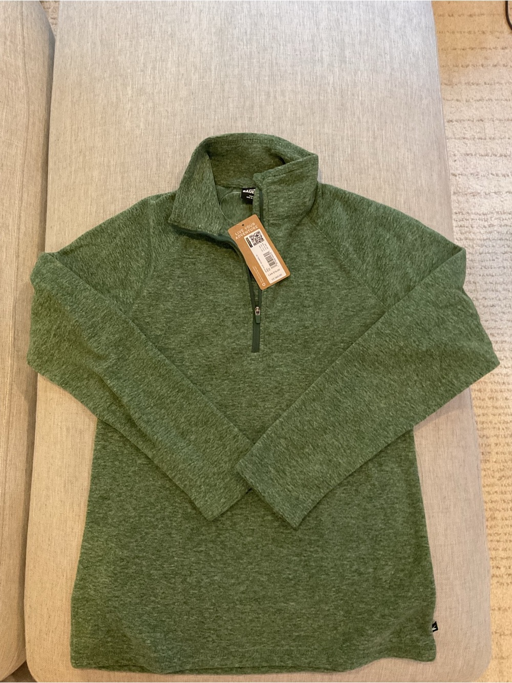 Eddie Bauer Women's Olive Green Quarter-Zip Pullover